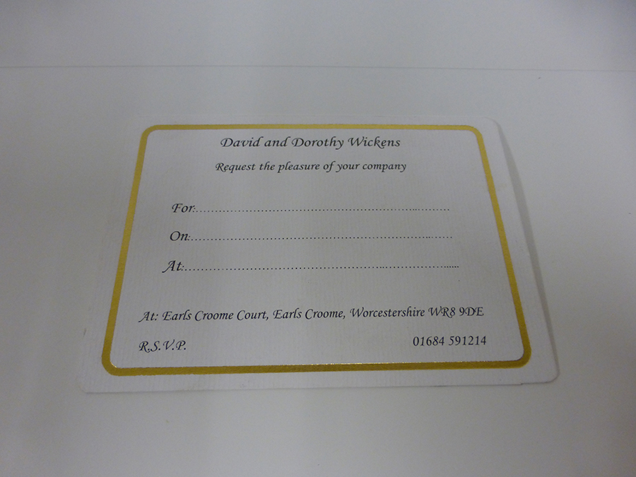 Gold Foiled Boarder on Digital printed Card