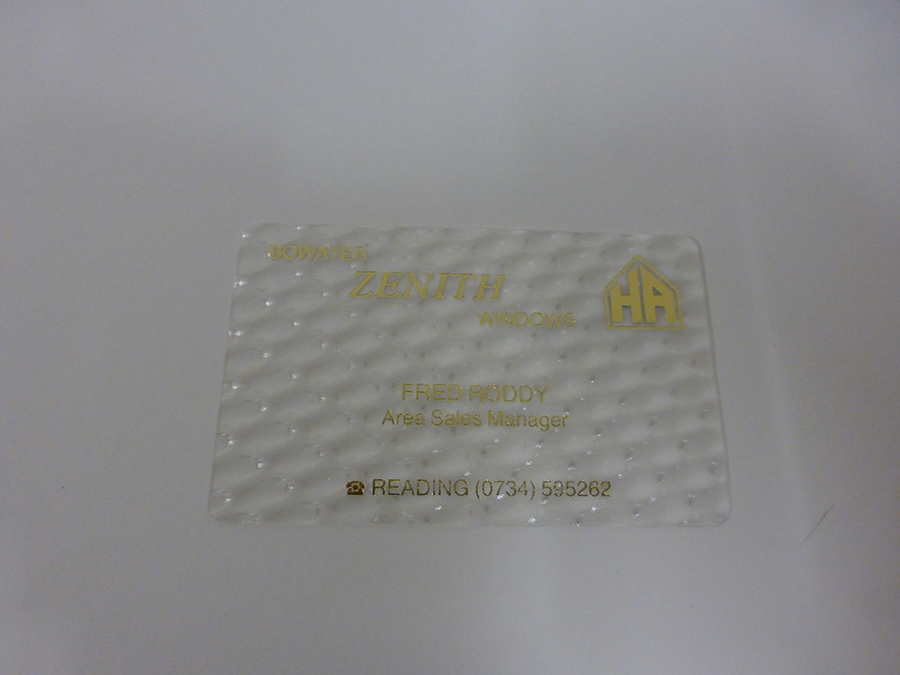 Gold foiled printing onto 3D Business Card Vinyl Stock