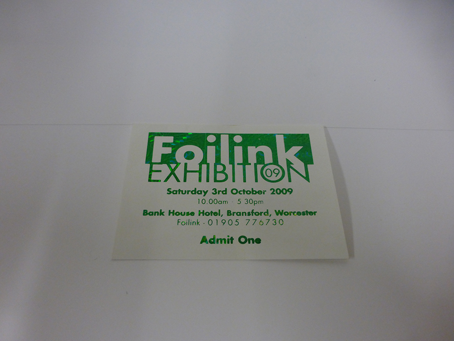 Green Holographic Foil on Business Stle Cromolux Card