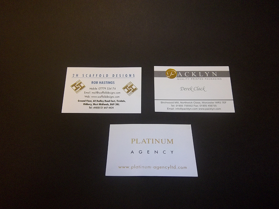 Business Cards printed and foiled