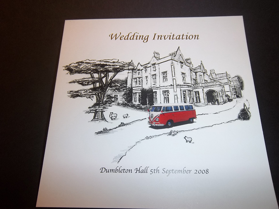 Wedding Invite Digitally printed and Foil printed in Silver