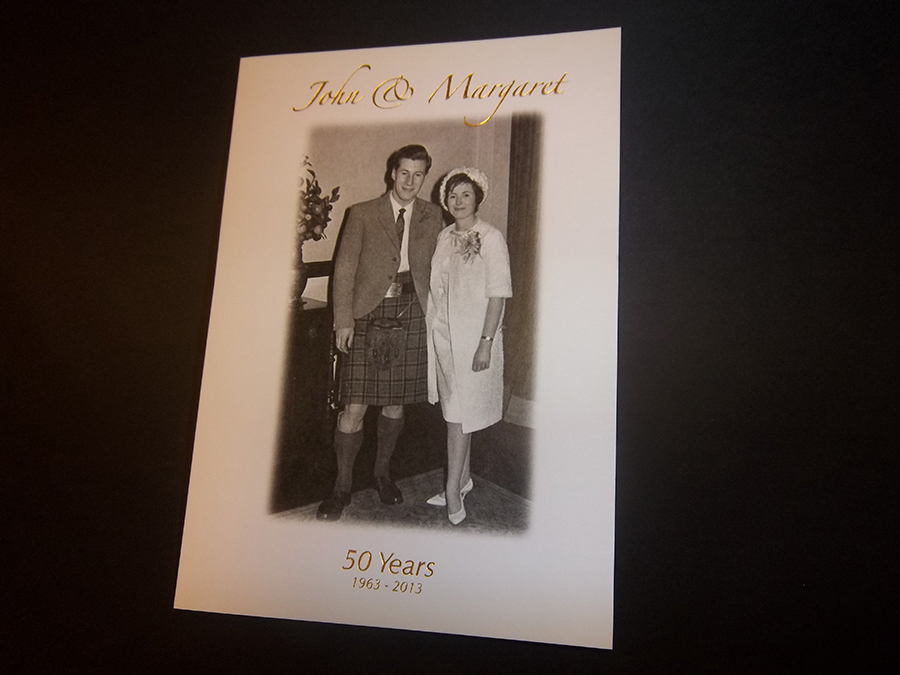 Funeral Order of Service foiled in Gold