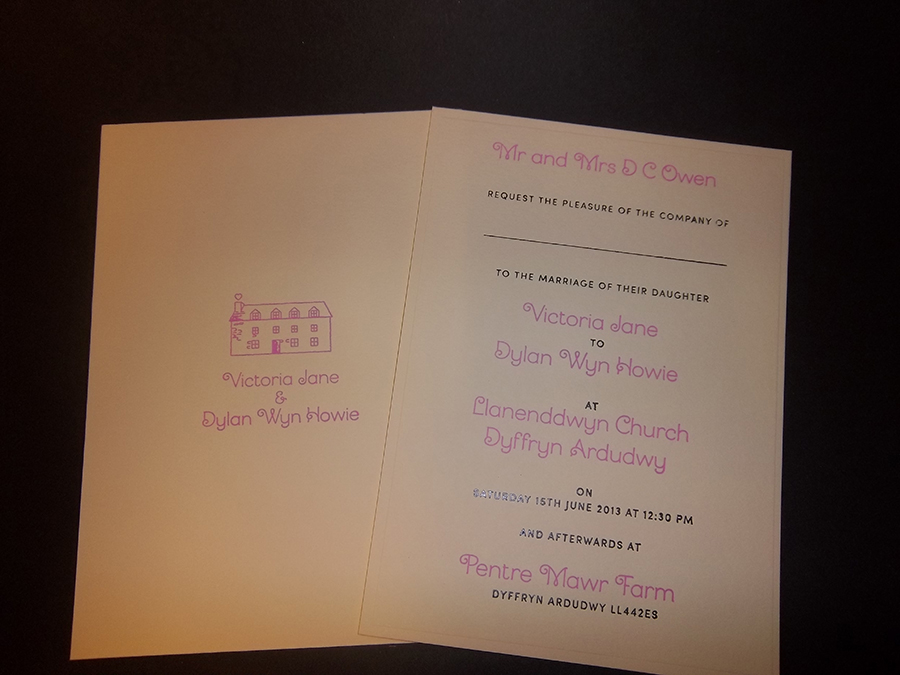 Invite on GF Smith Board foiled in 2 colours