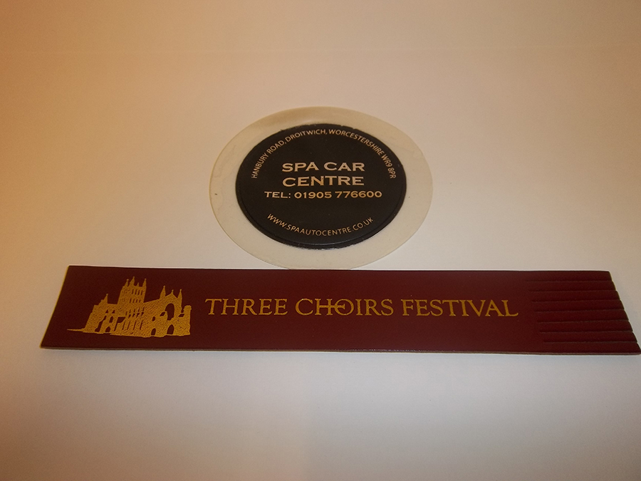 Tax Disc Holder and Leather Bookmark foil printed