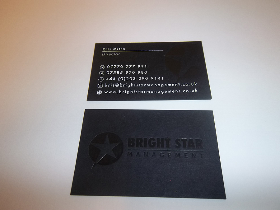 Business Card foiled in Black and White Foil 2 sides